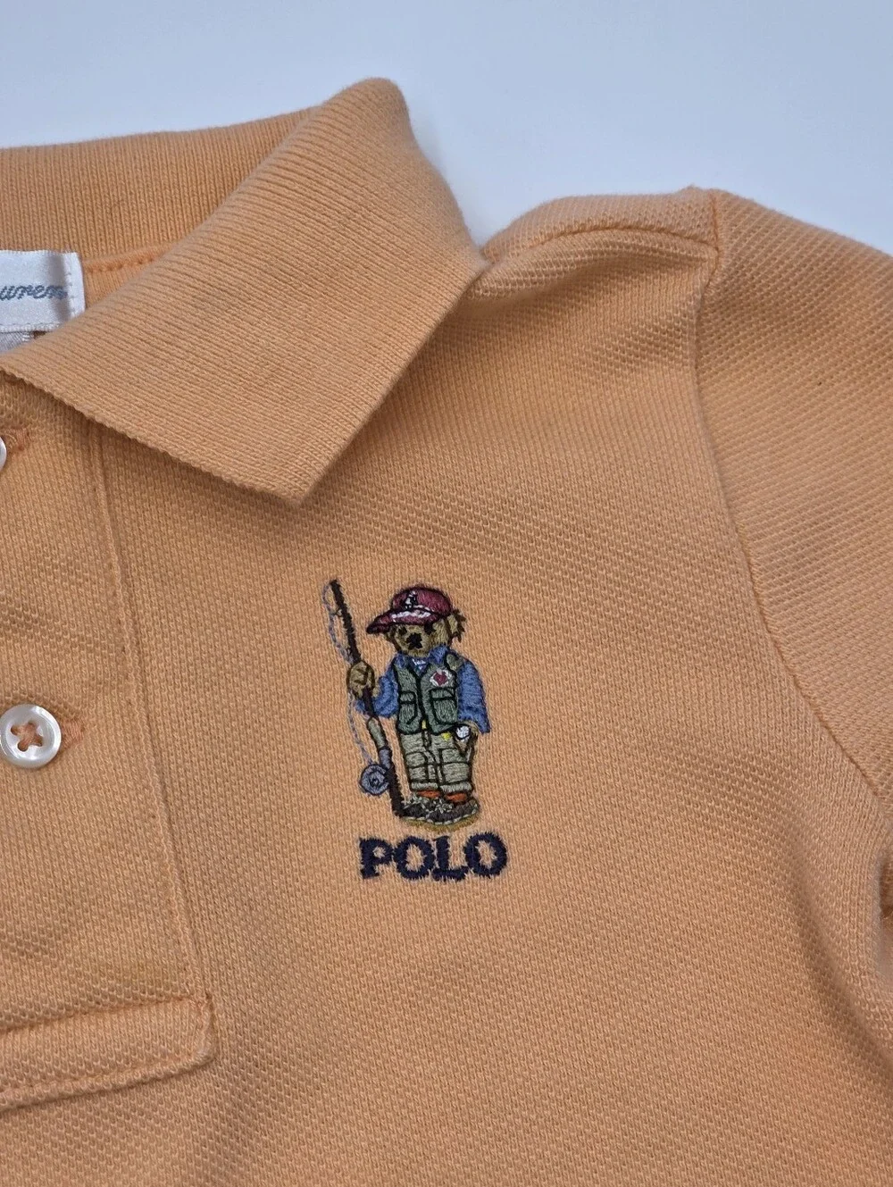 Ralph Lauren baby boy Polo Bear fishing polo shirt size 12 months